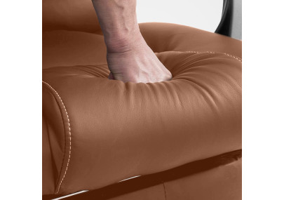 Fauteuil de bureau Pacific V2 avec fonction massage, similicuir marron clair