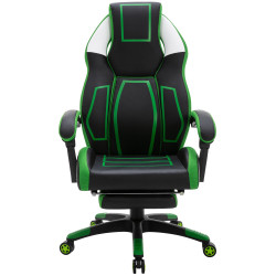 Chaise de bureau Clovis, similicuir, noir/vert