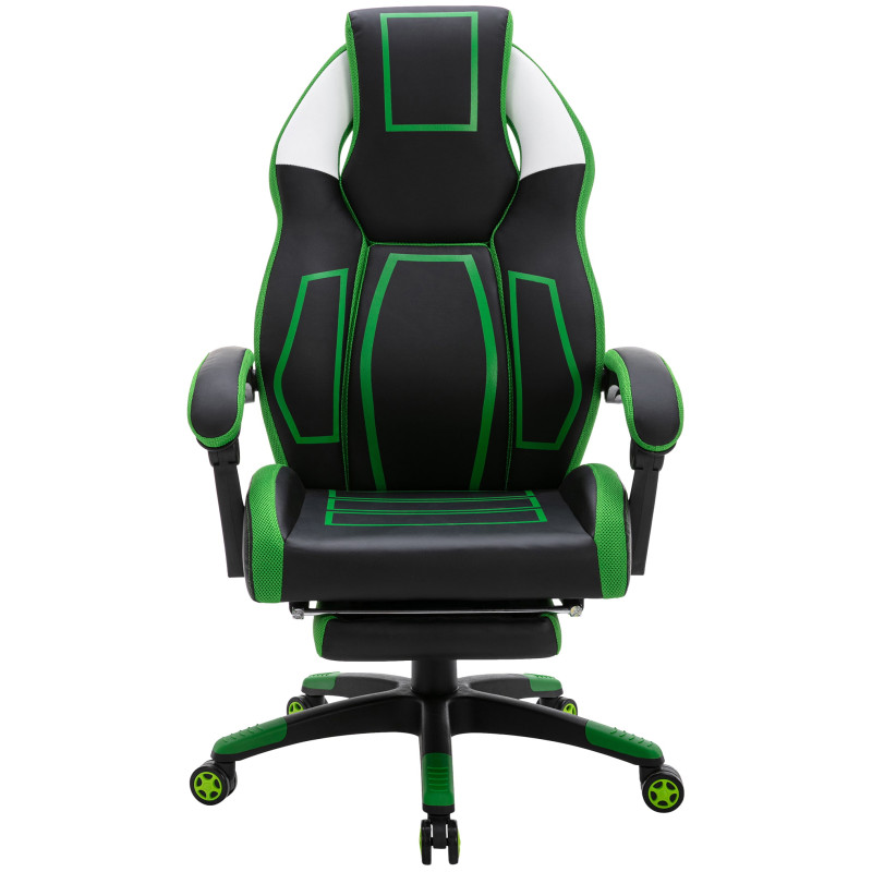 Silla de oficina Clovis en polipiel Negro/verde