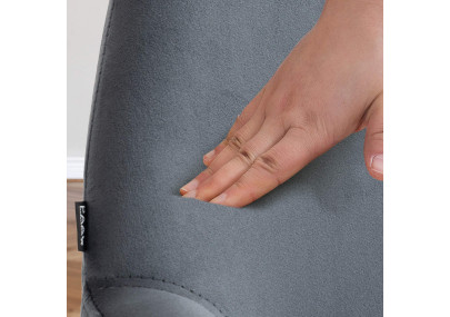 Sgabello Braga in velluto grigio scuro,bianco