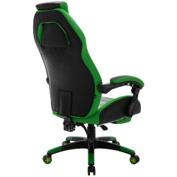 Chaise de bureau Clovis, similicuir, noir/vert