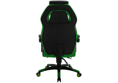 Chaise de bureau Clovis, similicuir, noir/vert