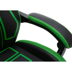 Chaise de bureau Clovis, similicuir, noir/vert