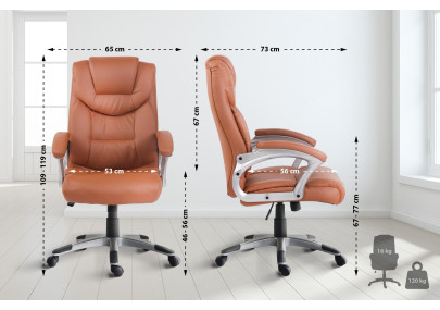 Chaise de bureau Texas V2 marron clair