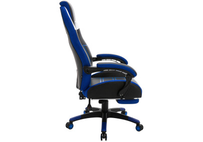 Silla de oficina Clovis en polipiel Negro/azul