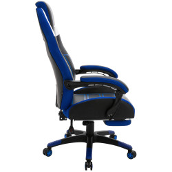 Silla de oficina Clovis en polipiel Negro/azul