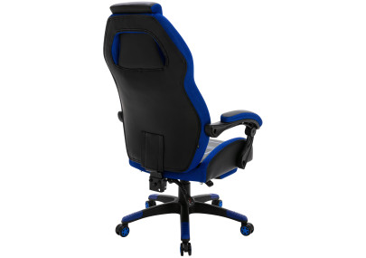 Silla de oficina Clovis en polipiel Negro/azul