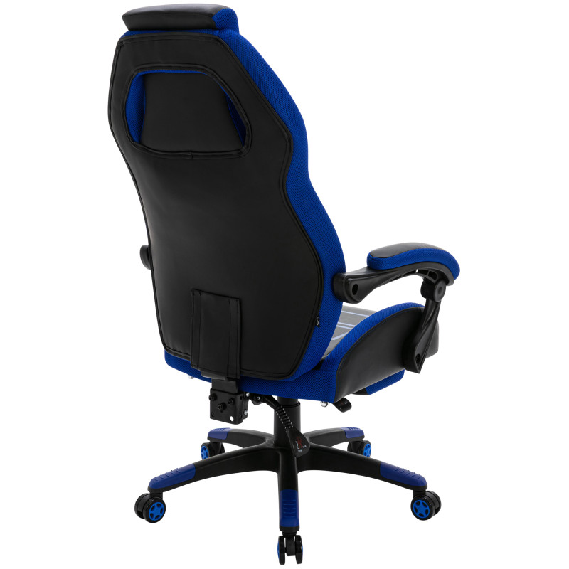 Sedia da ufficio Clovis in similpelle Nero/blu