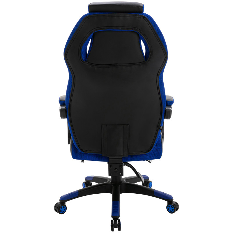 Sedia da ufficio Clovis in similpelle Nero/blu