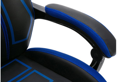 Silla de oficina Clovis en polipiel Negro/azul