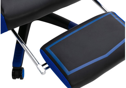Silla de oficina Clovis en polipiel Negro/azul