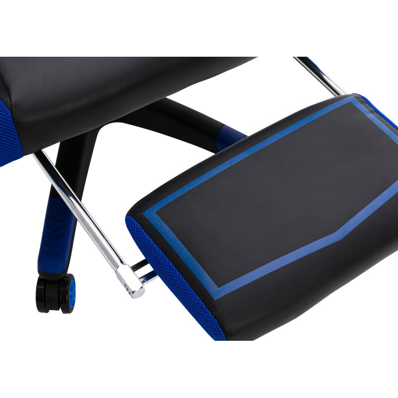 Sedia da ufficio Clovis in similpelle Nero/blu