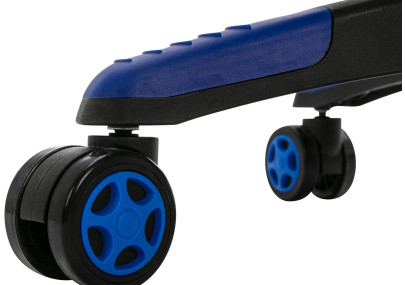 Chaise de bureau Clovis, similicuir, noir/bleu