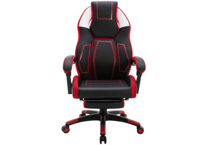 Chaise de bureau Clovis, similicuir, noir/rouge