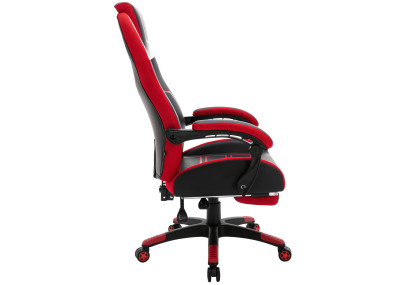 Chaise de bureau Clovis, similicuir, noir/rouge