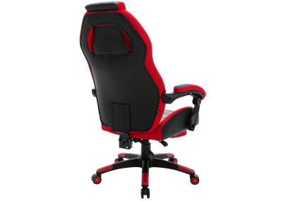 Chaise de bureau Clovis, similicuir, noir/rouge