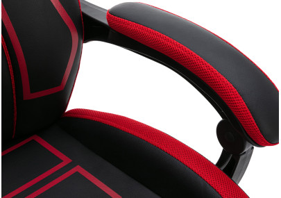 Chaise de bureau Clovis, similicuir, noir/rouge