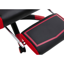 Chaise de bureau Clovis, similicuir, noir/rouge