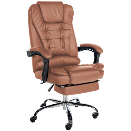 Fauteuil de bureau Oxygen, similicuir, marron clair
