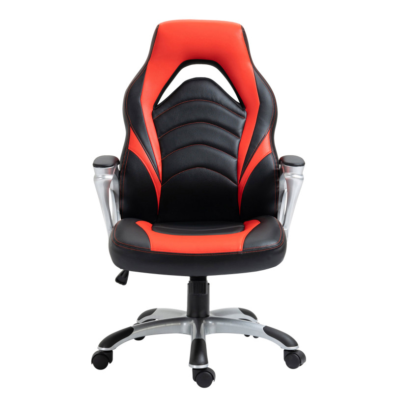 Silla de oficina Foxton en polipiel Negro/rojo