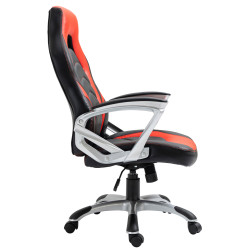 Sedia da ufficio Foxton in finta pelle nero/rosso