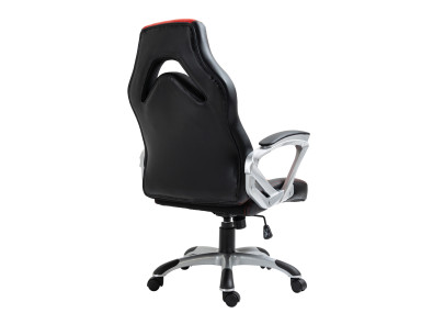 Chaise de bureau Foxton, similicuir, noir/rouge