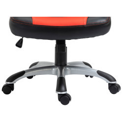 Chaise de bureau Foxton, similicuir, noir/rouge