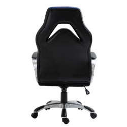 Chaise de bureau Foxton, similicuir, noir/bleu