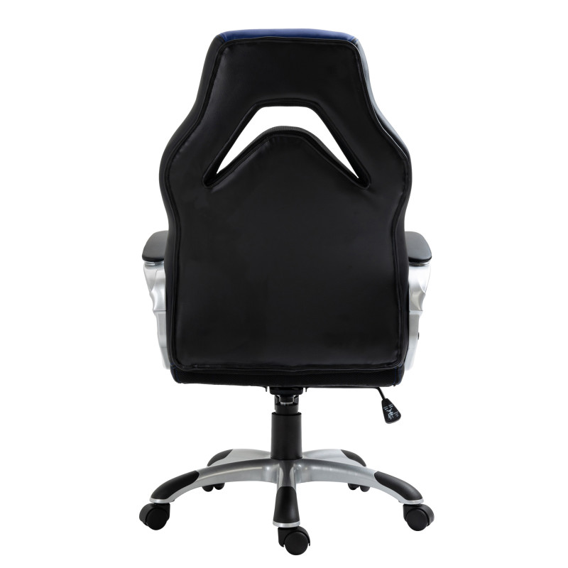 Sedia da ufficio Foxton in finta pelle Nero/blu