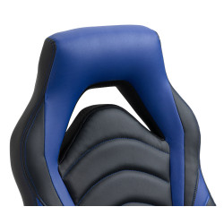 Sedia da ufficio Foxton in finta pelle Nero/blu