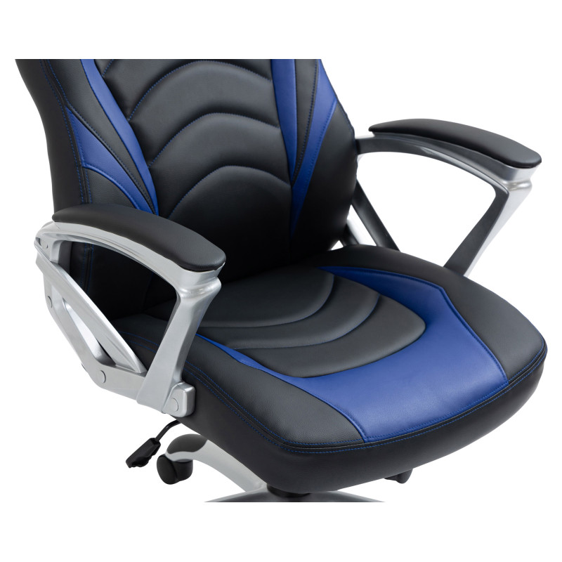 Silla de oficina Foxton en polipiel Negro/azul