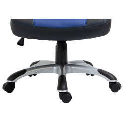 Chaise de bureau Foxton, similicuir, noir/bleu