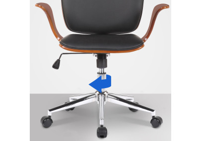 Chaise de bureau Burbank, similicuir, noyer/noir