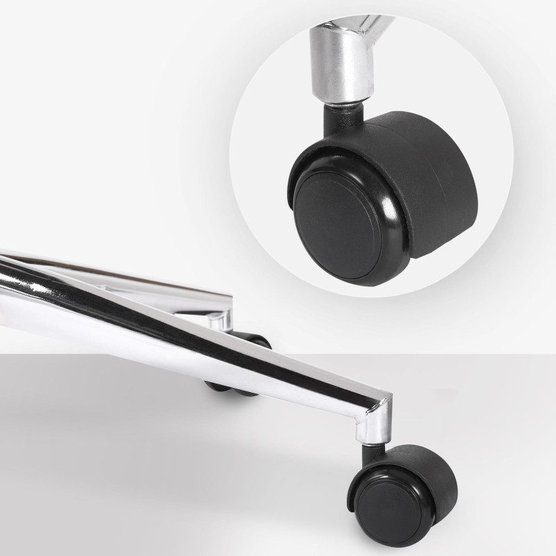 Silla De Oficina Burbank Nogal/blanco,Simil cuero