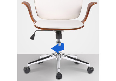 Silla De Oficina Burbank Nogal/blanco,Simil cuero
