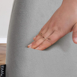 Tabouret de bar Braga en velours, blanc/gris