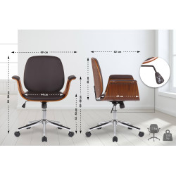 Silla de oficina Kemberg Nogal/marrón