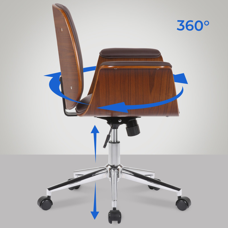 Silla de oficina Kemberg Nogal/marrón