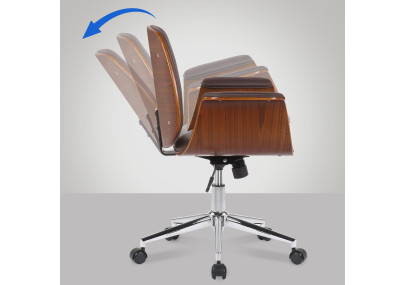 Sedia ufficio Kemberg in similpelle Noce/marrone