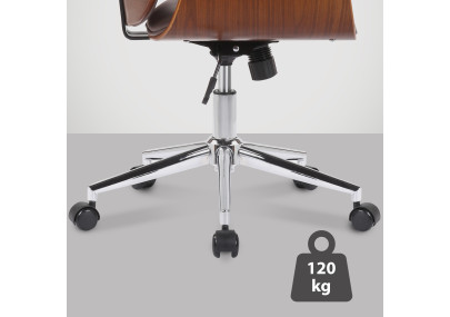 Chaise de bureau Kemberg, similicuir, noyer/marron