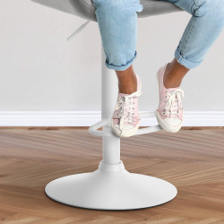 Taburete de cocina Braga en terciopelo Gris,Blanco