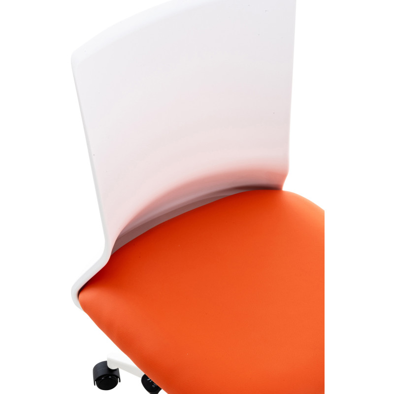 Chaise de bureau Apolda, similicuir, orange