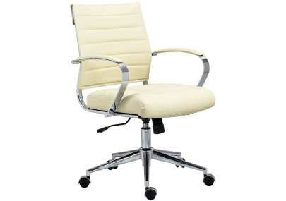 Chaise de bureau Oakland, similicuir, crème