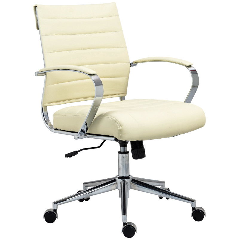 Silla de oficina Oakland Simil cuero,Crema