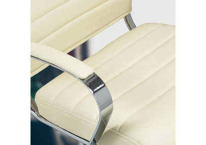 Chaise de bureau Oakland, similicuir, crème