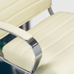 Silla de oficina Oakland Simil cuero,Crema