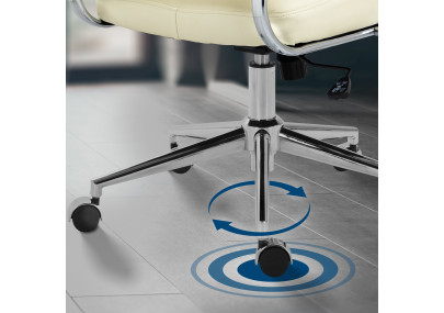 Silla de oficina Oakland Simil cuero,Crema