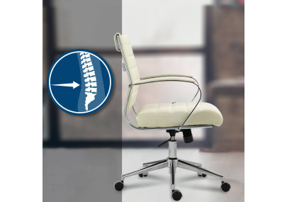 Silla de oficina Oakland Tela,Crema