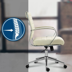 Chaise de bureau Oakland, tissu crème