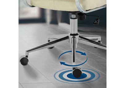 Silla de oficina Oakland Tela,Crema